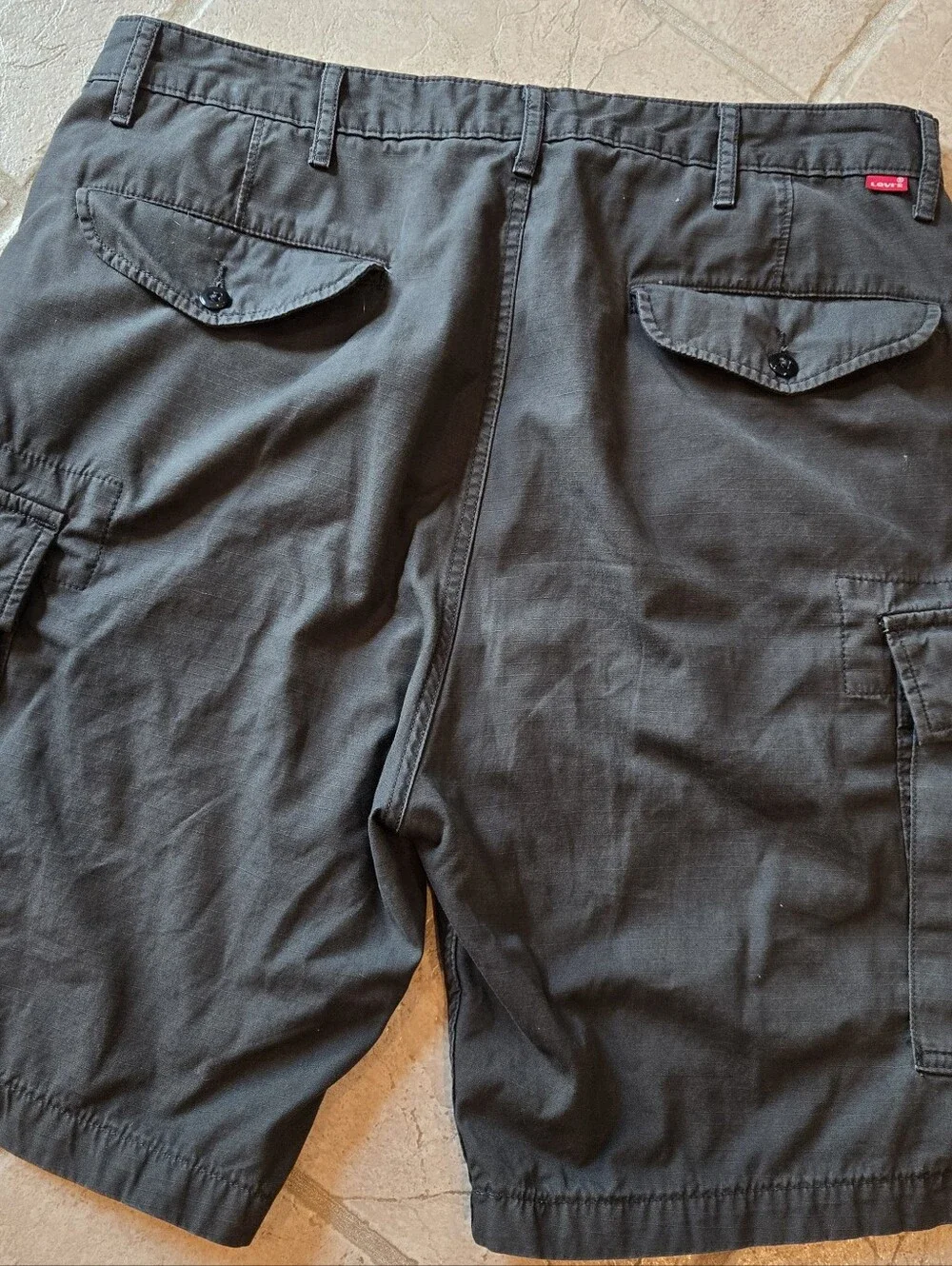 Levis Charcoal Grey Cargo Shorts Mens 36 6 Pockets